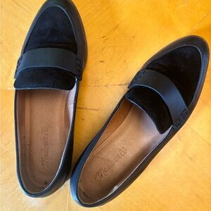 Madewell Black Leather Loafers, Size 7